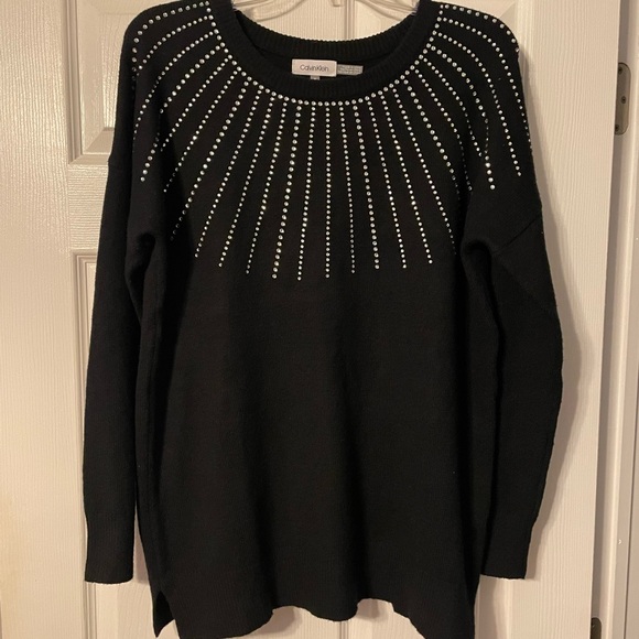 Calvin Klein Sweaters - Calvin Klein Black with Rhinestones Pullover Sweater